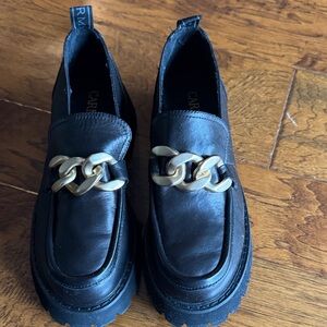 Carmela Chunky Black loafers with gold hardware -sz 38